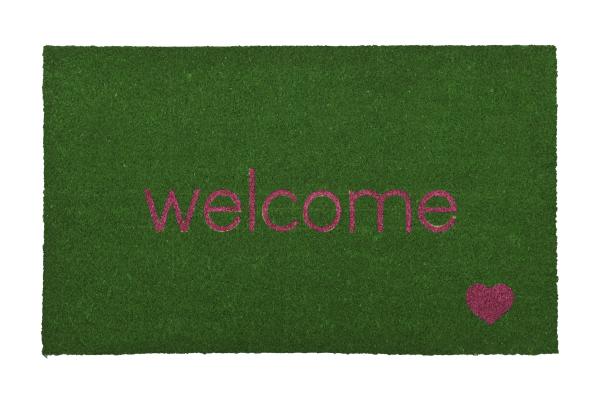 Kokos Fußmatte Gift Company Welcome grün